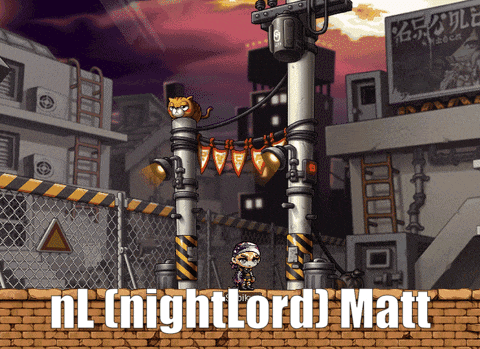 nl nightlord matt is written on a brick wall in front of a city