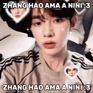 a picture of a young man with the caption zhang hao ama a nini