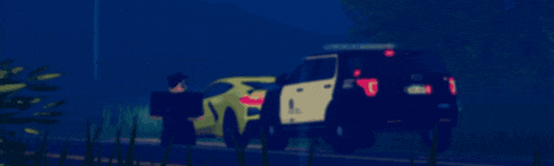 a blue sign that says server start with a yellow car in the background
