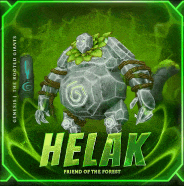 a poster for helak friend of the forest shows a large rock monster