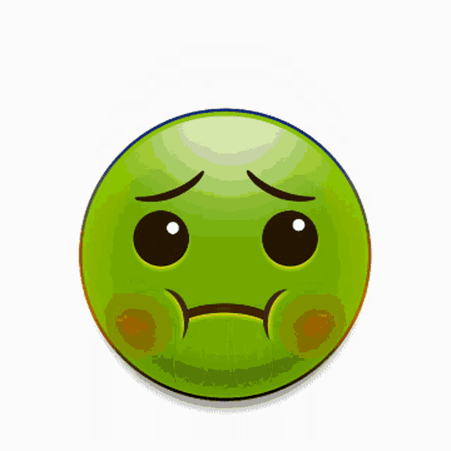 a yellow smiley face with a green liquid coming out of its mouth
