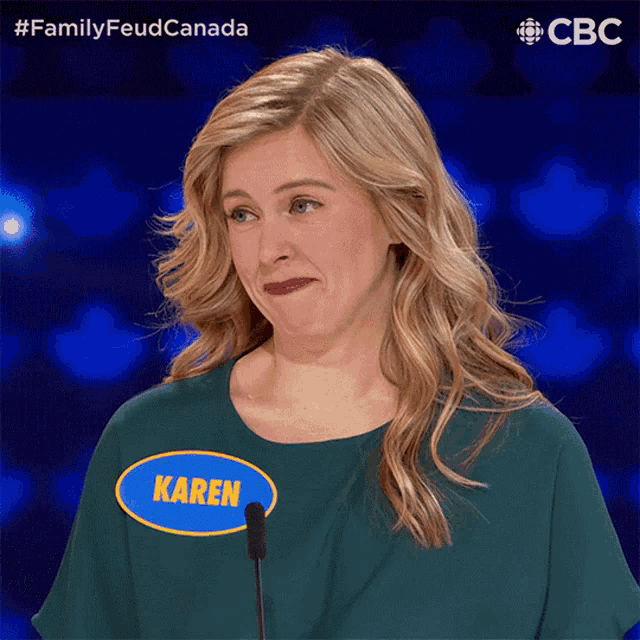 Hmm Karen GIF - Hmm Karen Family Feud Canada GIFs