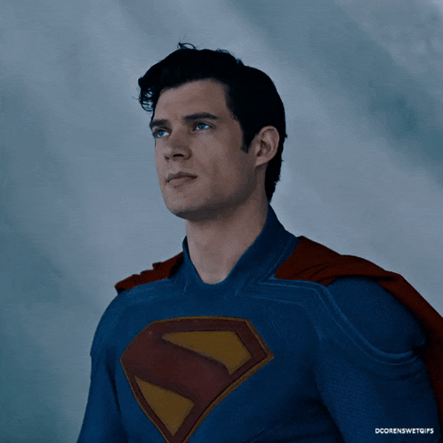 a close up of a man in a superman costume with the caption doorenswetgifs