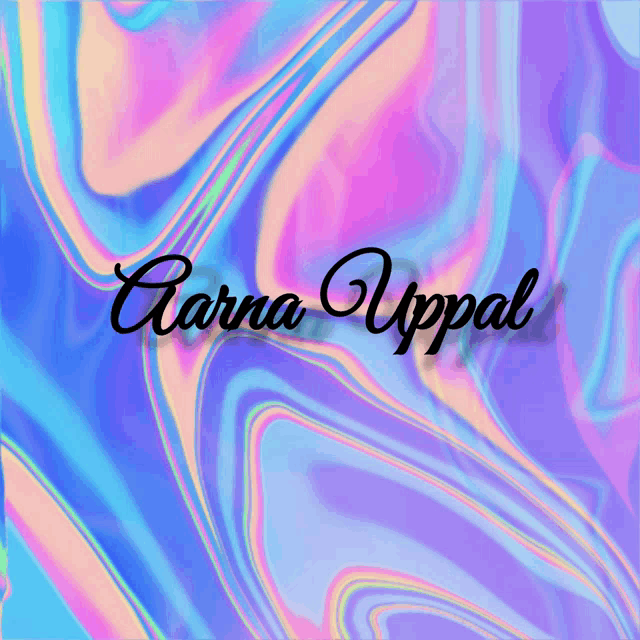 a colorful background with the name clarna uppal written on it
