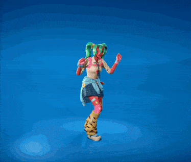 a girl with a ponytail is standing in a blue light