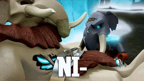 a cartoon elephant with the word ni on the bottom right