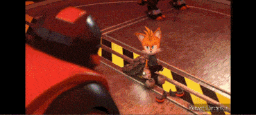 a screenshot of a video game shows a cartoon character named tails