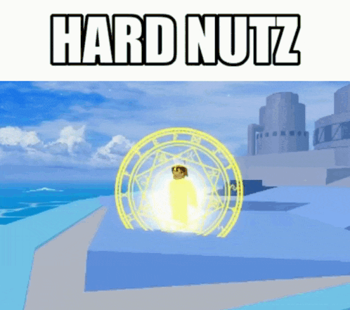 a picture of a person in a circle with the words hard nuts above it