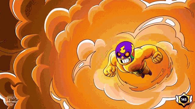 a cartoon character is flying through a cloud with the number 145 on the bottom