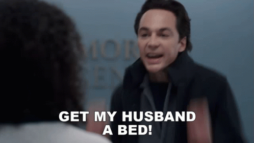 Get My Husband A Bed Michael Ausiello GIF - Get My Husband A Bed Michael Ausiello Jim Parsons GIFs