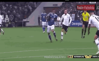 a soccer game is being played in a stadium with the word pasion on the screen