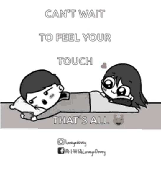 a cartoon of a man and a woman laying in bed