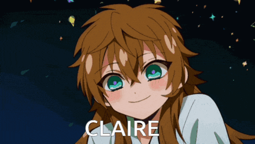 a picture of a girl with the name claire on her face