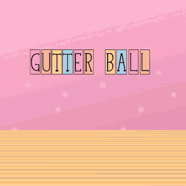 a cartoon of a bowling ball with the words " gutter ball " written above it