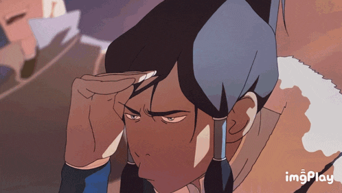 a cartoon drawing of a woman saluting with the words imgplay at the bottom