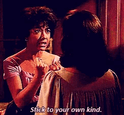 a woman says stick to your own kind while another woman looks on