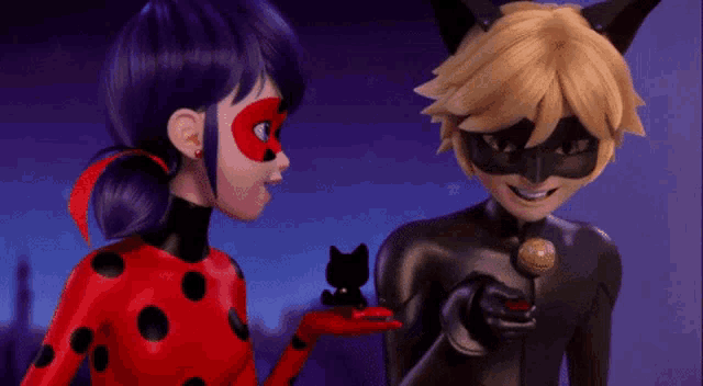 ladybug and cat noir from miraculous ladybug