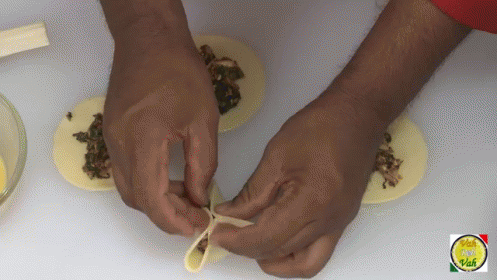 Making Mushroom Spinach Parcels GIF - Vah Chef Mushroom Spinach GIFs