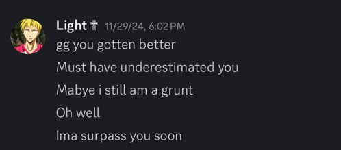 a screenshot of a text message from light