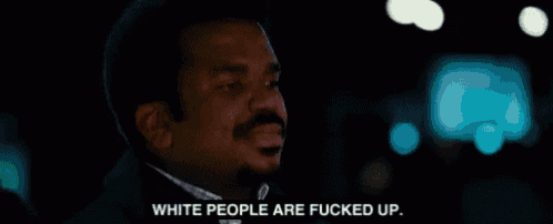 a man says white people are fucked up in a dark room