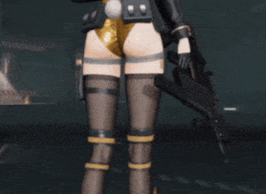 a video game character with a gun and binoculars