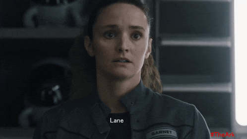 a close up of a woman 's face with the word lane visible