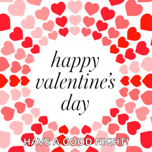 a happy valentine 's day greeting card with hearts around it