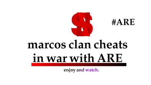 a poster says marcos clan cheats in war with are