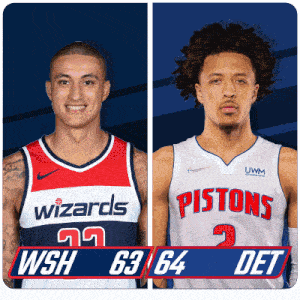 Washington Wizards (63) Vs. Detroit Pistons (64) Half-time Break GIF - Nba Basketball Nba 2021 GIFs