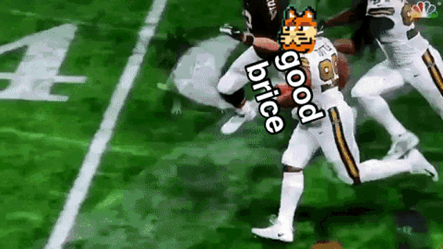 a football player with the number 9 on his jersey is running down the field