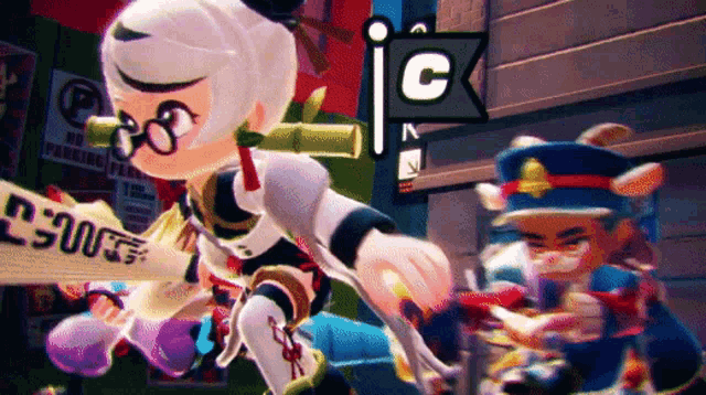 a cartoon character is holding a sign that says ' no parking '