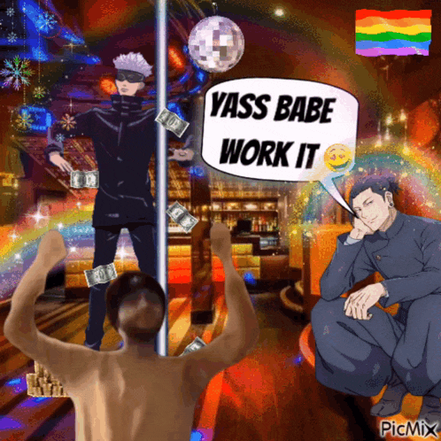 yass babe work it is written on a speech bubble