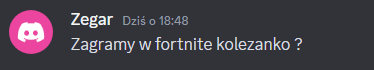 a screenshot of a discord conversation between zegar and zagramy in fortnite kolezanko