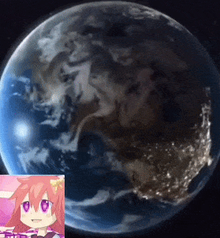 a picture of a girl with purple eyes is next to a picture of a globe