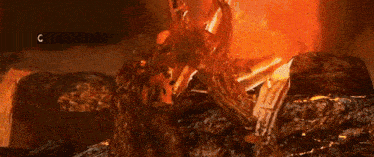 a video game character is falling into a fire with the words checkpoint in the corner