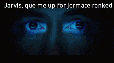 jarvis que me up for jermate ranked is written on a blue background