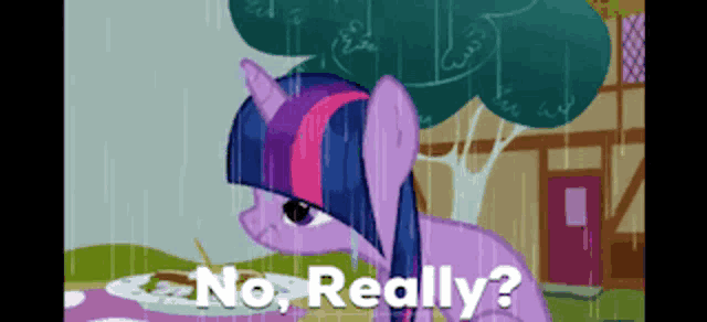 twilight sparkle from my little pony is in the rain