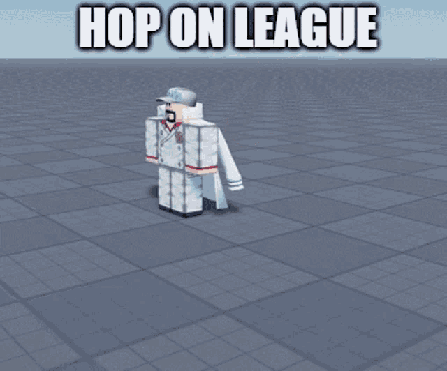 a man with a beard is laying down with the words hop on league above his head