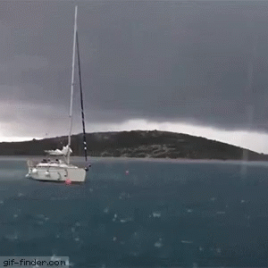 Lightning Yacht GIF - Lightning Yacht Rainy GIFs