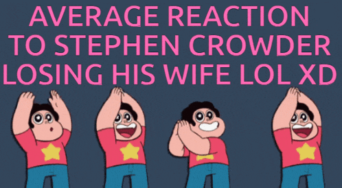 average reaction to stephen crowder losing his wife lol xd with steven universe characters