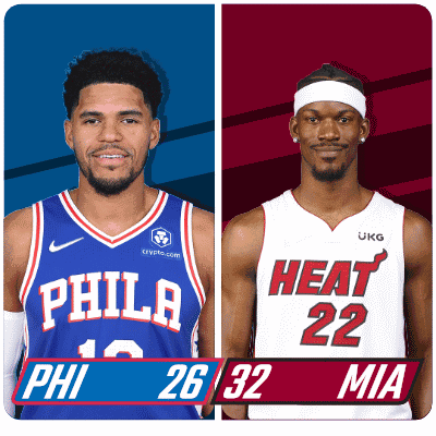 Philadelphia 76ers (26) Vs. Miami Heat (32) First-second Period Break GIF - Nba Basketball Nba 2021 GIFs