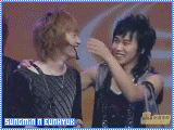 a picture of sungmin and eunhyuk hugging