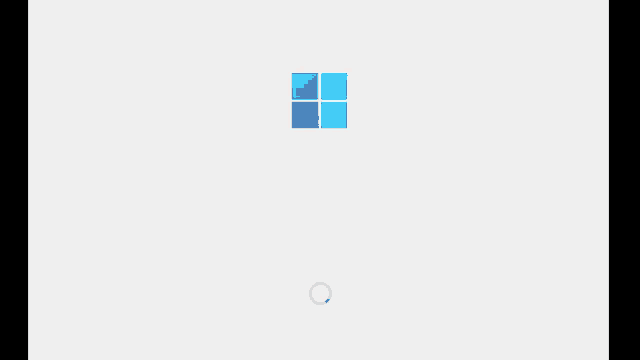 a blue windows logo is displayed on a white background with a blue circle in the middle .