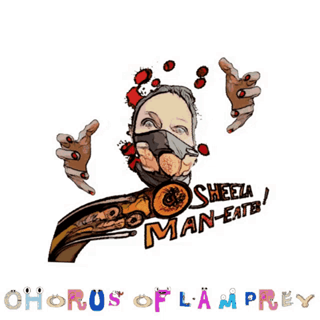 a poster for the chorus of flam prey shows a man with a gas mask on