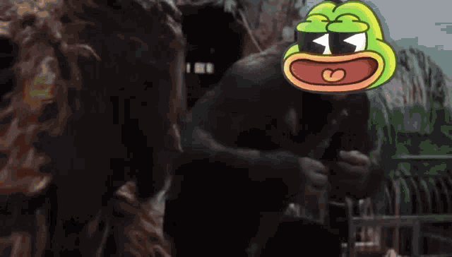 a cartoon of a frog with sunglasses and the words rankys together below it