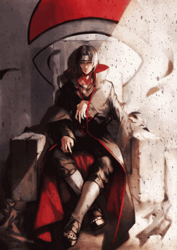 a drawing of a man sitting on a throne with a red cape
