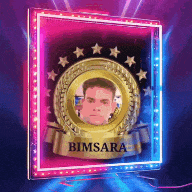 a picture of a man with the name bimsara on the bottom