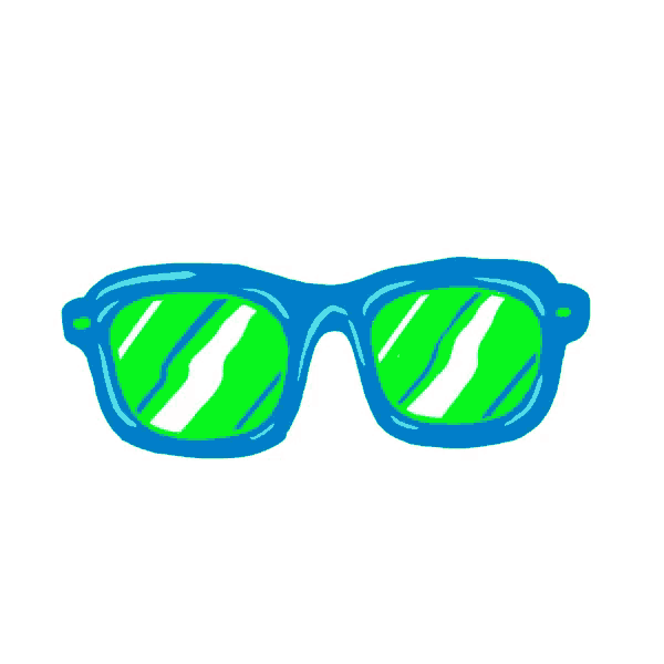 a pair of sunglasses with green lenses and blue frames