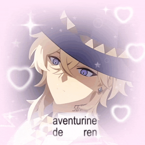 a picture of a boy with the words aventurine de ren written on it