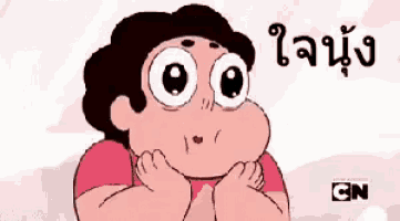 a cartoon character with big eyes and the word cn on the bottom .
